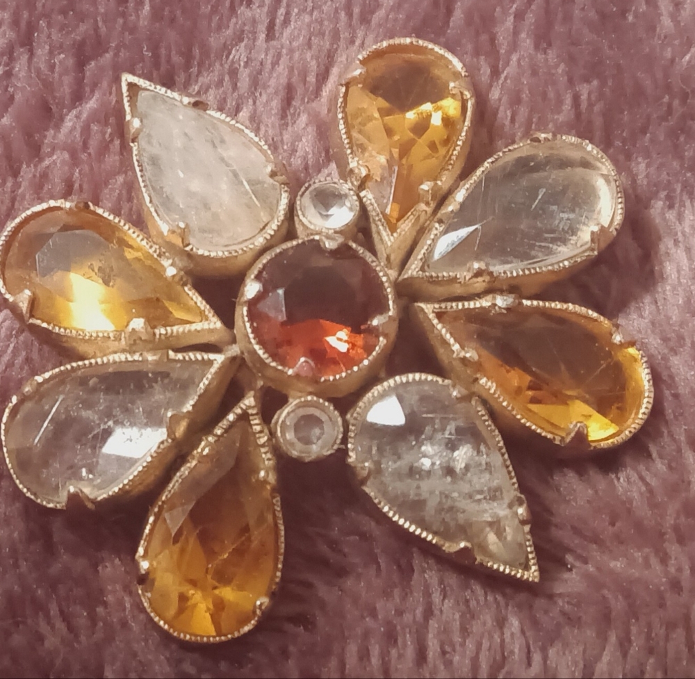 KC Kenneth Cole Gemstone Sunflower Brooch